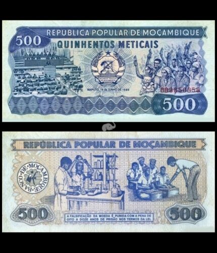 Mozambique 500 meticias 1989 P-131c UNC Bank Note