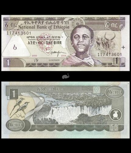 Ethiopia 1 Birr AD 2008 P-46e Year UNC Bank Note