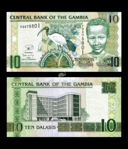 Gambia 10 Dalasis 2006-13 P-26c UNC Bank Note