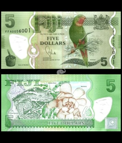 Fiji 5 Dollars 2012 P-115a(1) UNC Polymer Bank note