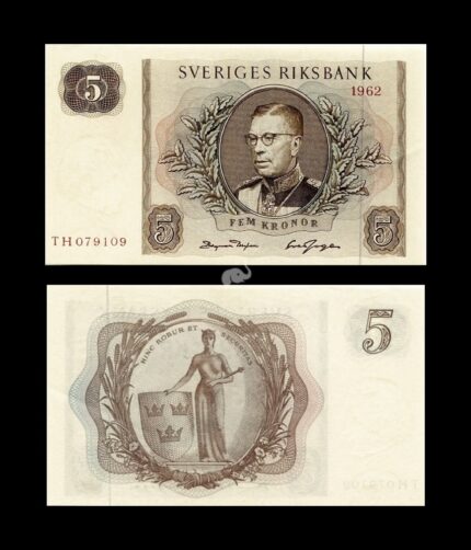 Sweden 5 Kroner 1962 P-50 UNC Bank Note