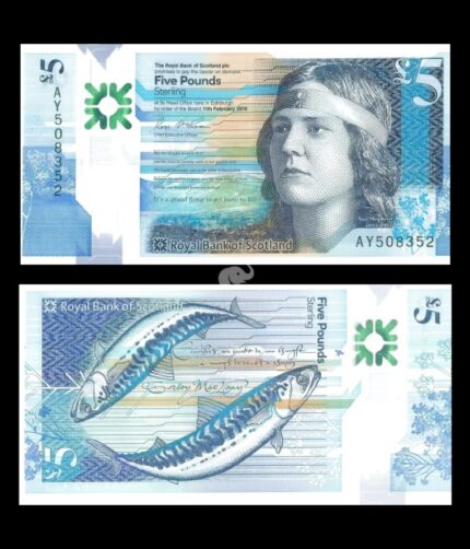 Scotland 5 Pounds 2016 P-370 Polymer UNC Bank Note