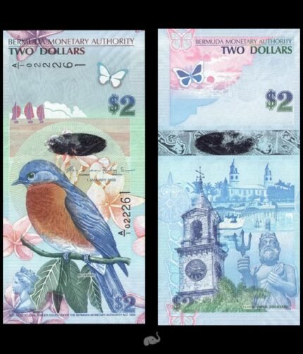Bermuda 2 Dollar 2009 P-57b Rare UNC Bank Note