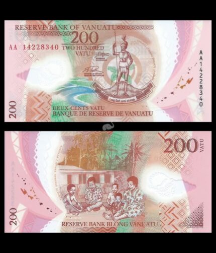 Vanuatu 200 Vatu 2014 P-12(1) UNC Polymer Bank Note