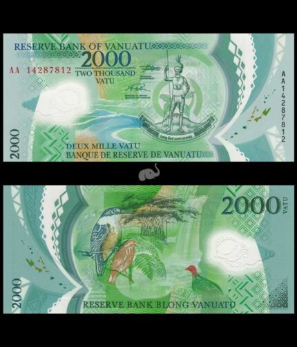 Vanuatu 2000 Vatu 2014 P-14(2) UNC Polymer Bank Note