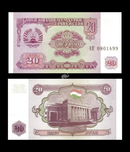 Tajikistan 20 Rubles 1994 P-4 Year UNC Bank Note