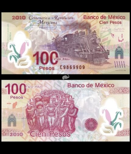 Mexico 100 pesos 2010 P-128e Commemorative Polymer UNC Bank Note