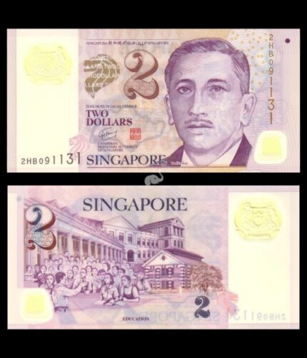 Singapore 2 Dollars 2006 P-46a 1st issue UNC Polymer Bank note