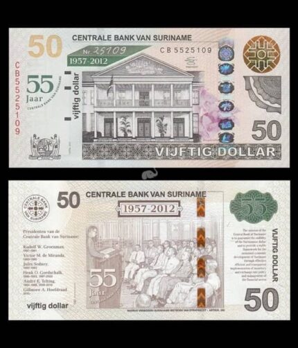 Suriname 50 Dollar 2012 P-167 Commemorative UNC