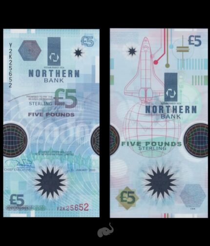 North Ireland 5 Pounds Sterling 2000 P-203b Commemorative UNC Polymer Bank Note