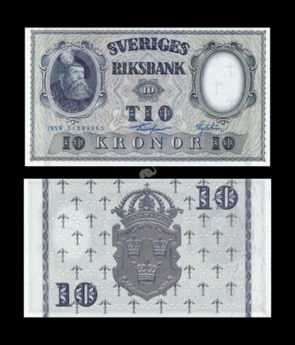 Sweden 10 Kronor 1958-59 P-43g AUNC bank Note