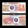Singapore 50 Dollar 1990 P-30 Commemorative Polymer UNC with folder
