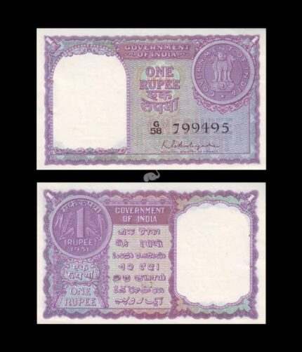 India 1 Rupee 1951 K. G. Ambegaonkar P-73 UNC Bank Note