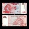 Congo Dem Republic 20 Francs 1997 P-88 UNC Bank Note