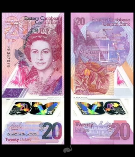 Eastern Caribbean 20 Dollars 2019 P-W58 UNC Polymer Bank Note