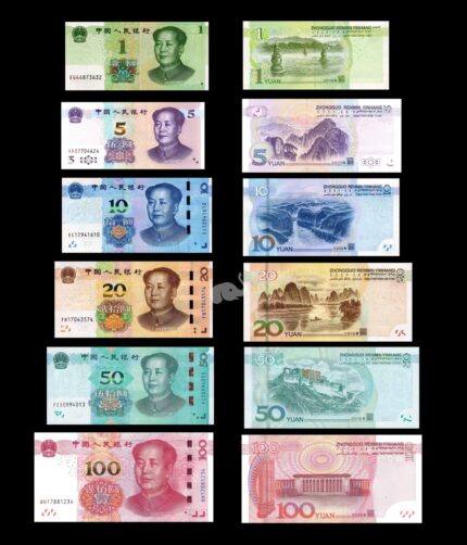 China 1-100 Yuan 2015 - 19 UNC Set of 6 Bank Notes