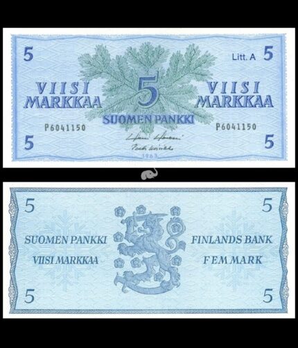 Finland 5 Markkaa 1963 P-103a UNC Bank Note