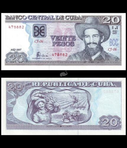 Cuba 20 Pesos 2007 P-122d UNC Bank Note