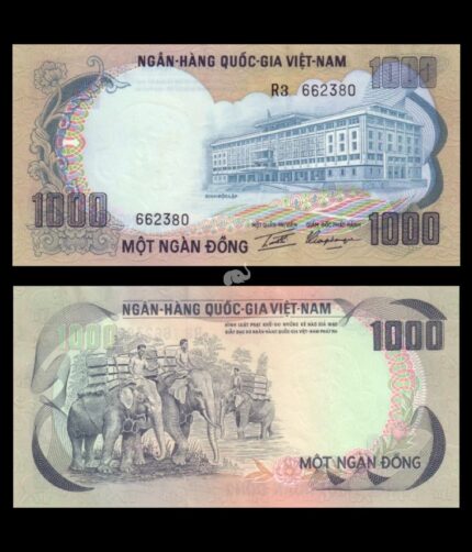 South Vietnam 1000 Dong 1972 P-34 AUNC Bank Note