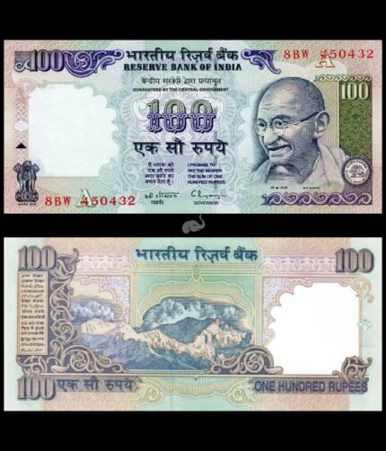India 100 Rupees 1996-2005 C Rangarajan A Inset P-91d UNC