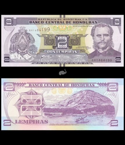 Honduras 2 Lempiras 2016 P-97 UNC Bank Note