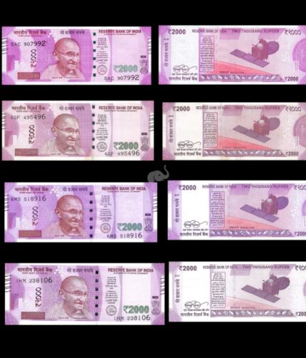 India 2000 Rupees 2017-18 Signature set of 4 UNC Bank Notes