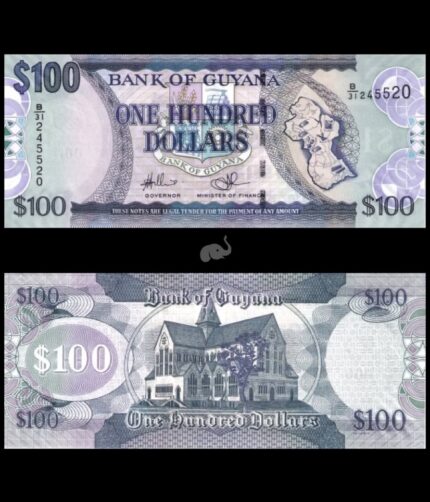 Guyana 100 Dollars 2012 P-36b(2) UNC Bank Note