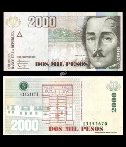 Colombia 2000 Mil Pesos 2013 P-457W UNC Bank Note