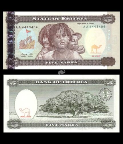 Eritrea 5 Nakfa 1997 P-2 UNC Bank Note