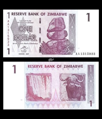 Zimbabwe 1 Dollar 2007 P-65 UNC Bank Note