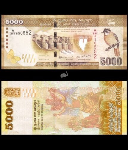 Sri Lanka 5000 Rupees 2019 P-128 UNC Bank Note