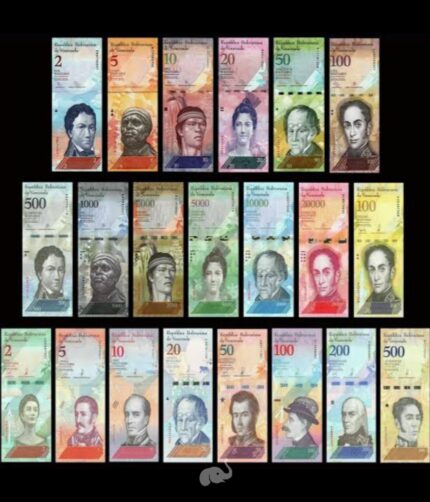 Venezuela 2 - 100,000 Bolivars 2007-18 set of 21 UNC Bank Note