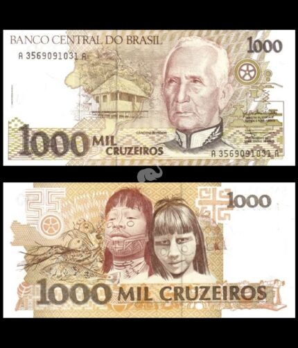 Brazil 1000 Cruzeiros 1991 P-231a  UNC Bank Note
