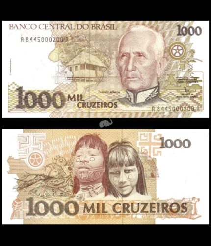 Brazil 1000 Cruzeiros 1991 P-231b UNC Bank Note