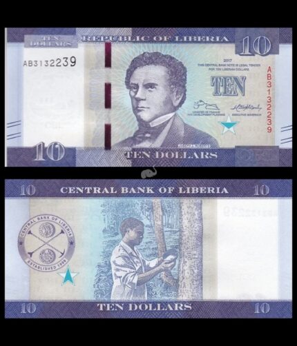 Liberia 10 Dollars 2017 P-32b UNC Bank Note