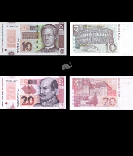Croatia 10 & 20 Kuna 2004 & 2014 P43 P44 UNC  Commemorative with folder