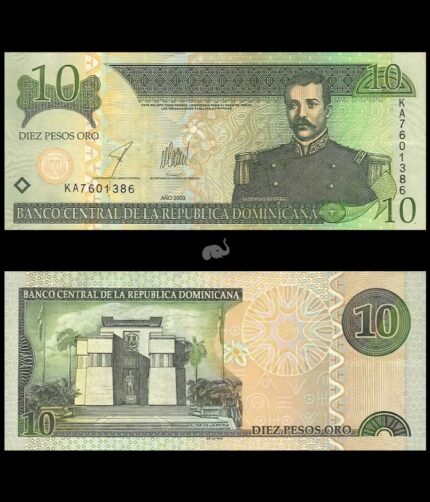 Dominican Republic 10 Pesos 2003 P-168c UNC Bank Note