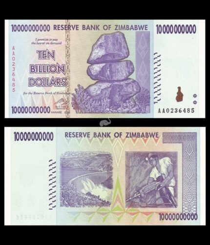 Zimbabwe 10 Billion Dollars 2008 P-85 UNC Bank Note
