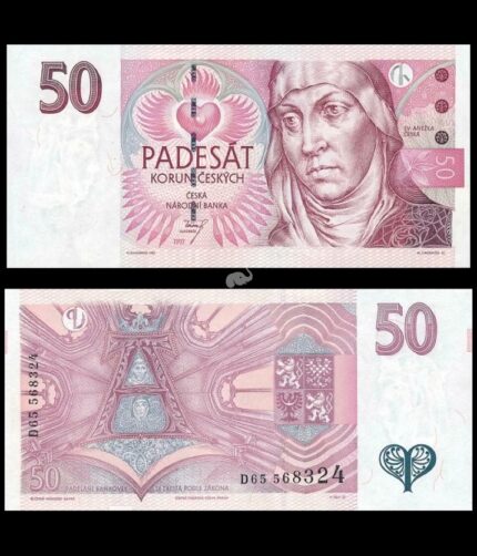 Czechia 50 Korun 1997 P-17b UNC Bank Note