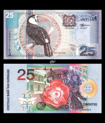 Suriname 25 Gulden 2000 P-148 UNC Bank Note
