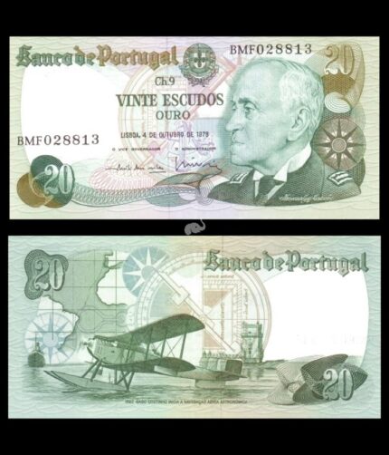 Portugal 20 Escudos 1978 P-176b(6) UNC Bank Note