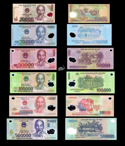 Vietnam 10k-500k Dong 2003-2023 Set of 6 UNC Polymer Bank Note set