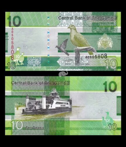 Gambia 10 Dalasis 2019 P-W38 UNC Bank Note