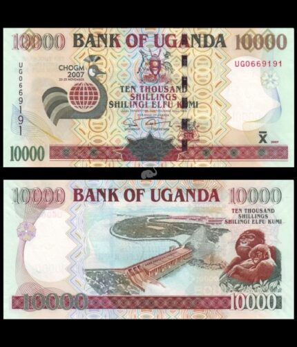 Uganda 10000 Shillings 2007 P-48 Commemorative UNC Bank Note
