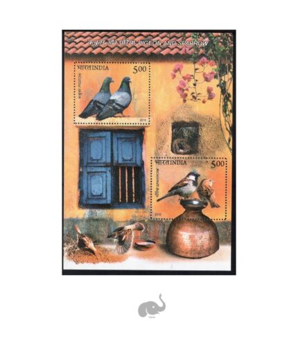 India 2010 Pigeon and Sparrow Miniature Sheet Stamp MNH