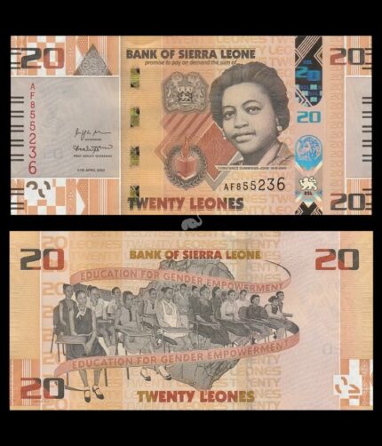 Sierra Leone 20 Leone 2022 P-W38 UNC Bank Note