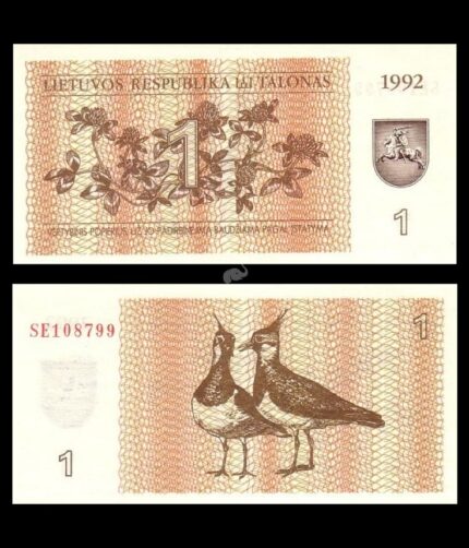 Lithuania 1 Talonas 1992 P-39 UNC Bank Note