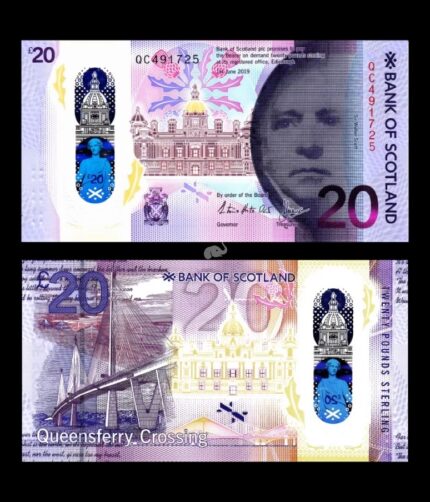 Scotland 20 Pounds Sterling 2019 Commemorative P-W134(2) QC Prefix Polymer Bank Note