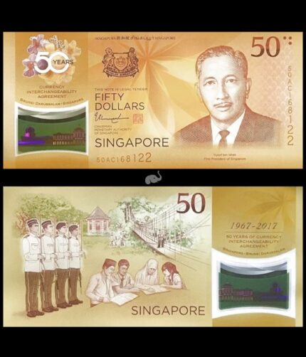 Singapore 50 Dollars 2007 P-62 Commemorative Polymer UNC Bank Note