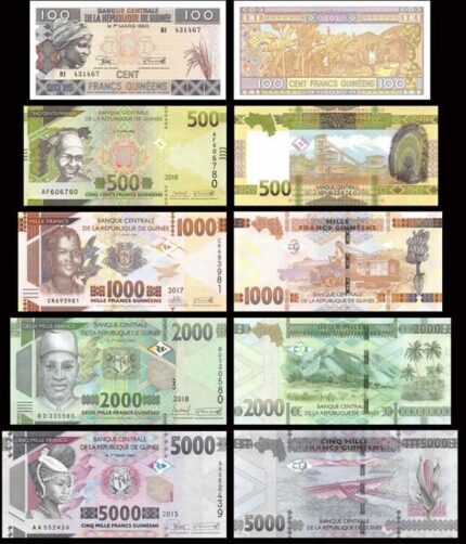 Guinea 100 - 2000 Francs 2015-17 UNC Set of 5